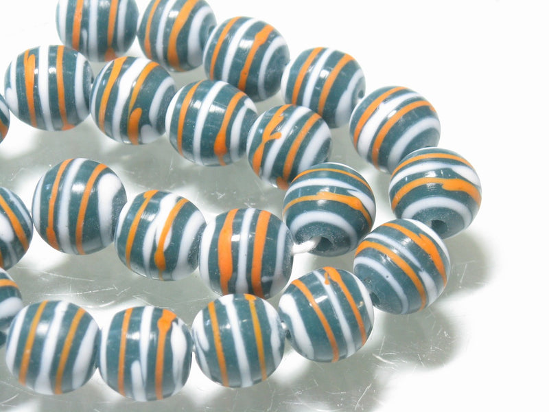 | TOKO-BEADS |AG072N-18 ストライプ柄とんぼ玉（連） 12mmとんぼ玉,ビーズ,トンボ玉,アジア,インド,エスニック,手作り,パーツ,アクセサリー