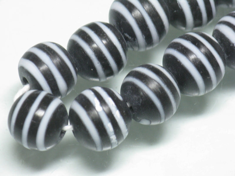 TOKO-BEADS AG072-19N Glass bead (strand) 12mm AG072-19N ストライプ柄とんぼ玉（連） 12mm Asian bead & African bead  Handmade,Lampeork,bead,asia,india,ethnic,parts,accessory,beads とんぼ玉,ビーズ,トンボ玉,アジア,インド,エスニック,手作り,パーツ,アクセサリー