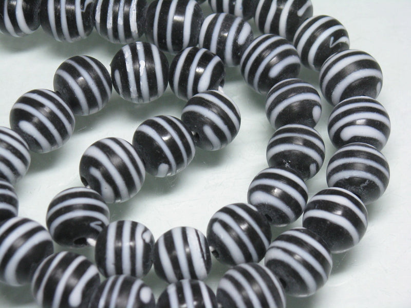 | TOKO-BEADS |AG072N-19 ストライプ柄とんぼ玉（連） 12mmとんぼ玉,ビーズ,トンボ玉,アジア,インド,エスニック,手作り,パーツ,アクセサリー