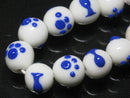 TOKO-BEADS AG073-01N Paw pad & Fish glass bead (strand) 13~14mm AG073-01N 肉球と魚柄ビーズ（連） 13~14mm Asian bead & African bead  Handmade,Lampeork,bead,asia,india,ethnic,parts,accessory,beads とんぼ玉,ビーズ,トンボ玉,アジア,インド,エスニック,手作り,パーツ,アクセサリー