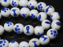 TOKO-BEADS AG073-01N Paw pad & Fish glass bead (strand) 13~14mm AG073-01N 肉球と魚柄ビーズ（連） 13~14mm Asian bead & African bead  Handmade,Lampeork,bead,asia,india,ethnic,parts,accessory,beads とんぼ玉,ビーズ,トンボ玉,アジア,インド,エスニック,手作り,パーツ,アクセサリー