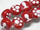 TOKO-BEADS AG073-04N Paw pad & Fish glass bead (strand) 14~16mm AG073-04N 肉球と魚柄ビーズ（連） 14~16mm Asian bead & African bead  Handmade,Lampeork,bead,asia,india,ethnic,parts,accessory,beads とんぼ玉,ビーズ,トンボ玉,アジア,インド,エスニック,手作り,パーツ,アクセサリー