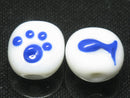 TOKO-BEADS AG073-03S Paw pad & Fish glass bead 14~16mm AG073-03S 肉球と魚柄ビーズ 14~16mm Asian bead & African bead  Handmade,Lampeork,bead,asia,india,ethnic,parts,accessory,beads とんぼ玉,ビーズ,トンボ玉,アジア,インド,エスニック,手作り,パーツ,アクセサリー