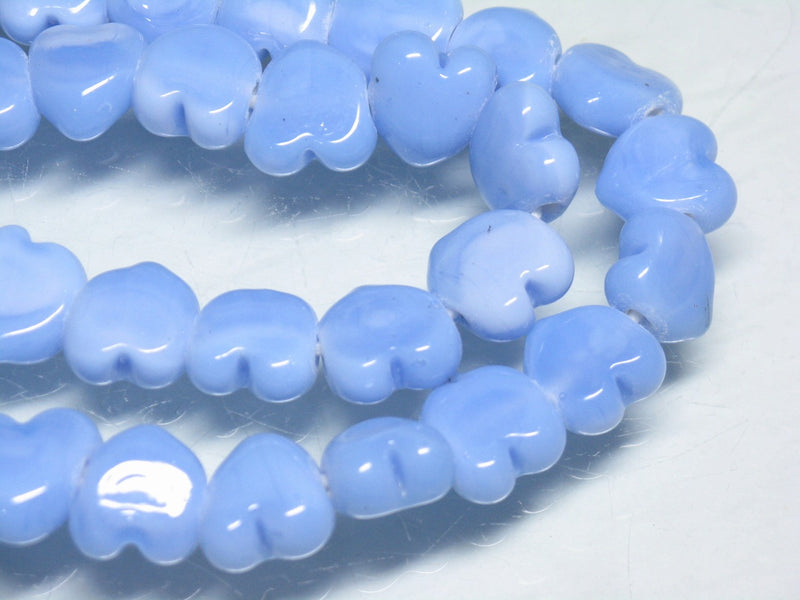 TOKO-BEADS AG074-01N Heart shaped flat glass bead (strand) 10mm AG074-01N ハート型フラットビーズ（連） 10mm Asian bead & African bead  Handmade,Lampeork,bead,asia,india,ethnic,parts,accessory,beads とんぼ玉,ビーズ,トンボ玉,アジア,インド,エスニック,手作り,パーツ,アクセサリー