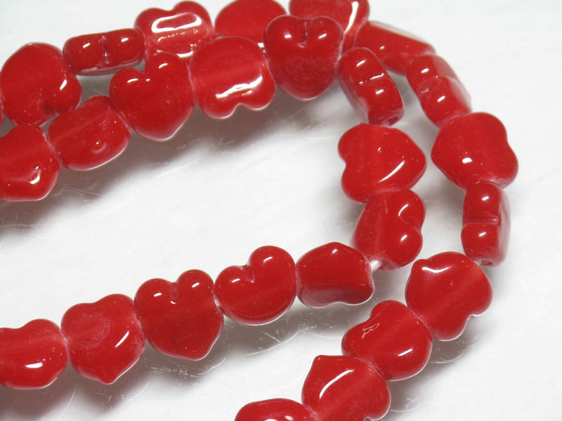 TOKO-BEADS AG074-05N Heart shaped flat glass bead (strand) 10mm AG074-05N ハート型フラットビーズ（連） 10mm Asian bead & African bead  Handmade,Lampeork,bead,asia,india,ethnic,parts,accessory,beads とんぼ玉,ビーズ,トンボ玉,アジア,インド,エスニック,手作り,パーツ,アクセサリー