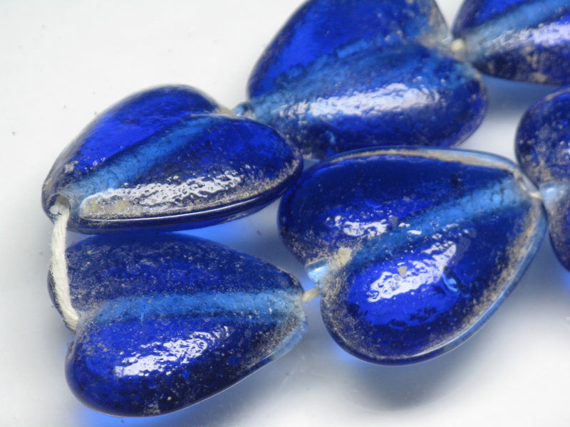 TOKO-BEADS AG074-61N Heart shaped flat glass bead (strand) 25~26mm AG074-61N ハート型フラットビーズ（連） 25~26mm Asian bead & African bead  Handmade,Lampeork,bead,asia,india,ethnic,parts,accessory,beads とんぼ玉,ビーズ,トンボ玉,アジア,インド,エスニック,手作り,パーツ,アクセサリー