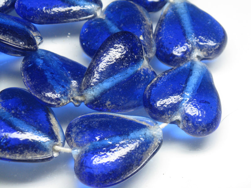 TOKO-BEADS AG074-61N Heart shaped flat glass bead (strand) 25~26mm AG074-61N ハート型フラットビーズ（連） 25~26mm Asian bead & African bead  Handmade,Lampeork,bead,asia,india,ethnic,parts,accessory,beads とんぼ玉,ビーズ,トンボ玉,アジア,インド,エスニック,手作り,パーツ,アクセサリー