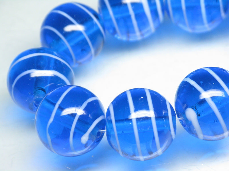 TOKO-BEADS AG075-01N Glass bead (strand) 16mm AG075-01N ストライプ柄とんぼ玉（連） 16mm Asian bead & African bead  Handmade,Lampeork,bead,asia,india,ethnic,parts,accessory,beads とんぼ玉,ビーズ,トンボ玉,アジア,インド,エスニック,手作り,パーツ,アクセサリー