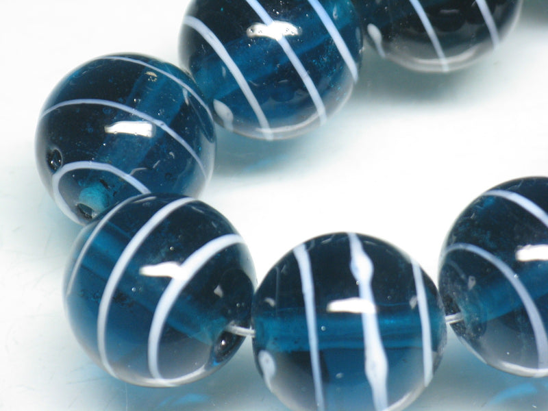 TOKO-BEADS AG075-02N Glass bead (strand) 16mm AG075-02N ストライプ柄とんぼ玉（連） 16mm Asian bead & African bead  Handmade,Lampeork,bead,asia,india,ethnic,parts,accessory,beads とんぼ玉,ビーズ,トンボ玉,アジア,インド,エスニック,手作り,パーツ,アクセサリー