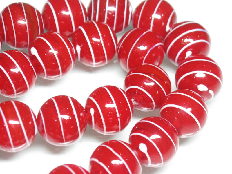 TOKO-BEADS AG075-04N Glass bead (strand) 16mm AG075-04N ストライプ柄とんぼ玉（連） 16mm Asian bead & African bead  Handmade,Lampeork,bead,asia,india,ethnic,parts,accessory,beads とんぼ玉,ビーズ,トンボ玉,アジア,インド,エスニック,手作り,パーツ,アクセサリー