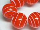 TOKO-BEADS AG075-05N Glass bead (strand) 16mm AG075-05N ストライプ柄とんぼ玉（連） 16mm Asian bead & African bead  Handmade,Lampeork,bead,asia,india,ethnic,parts,accessory,beads とんぼ玉,ビーズ,トンボ玉,アジア,インド,エスニック,手作り,パーツ,アクセサリー