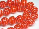 TOKO-BEADS AG075-05N Glass bead (strand) 16mm AG075-05N ストライプ柄とんぼ玉（連） 16mm Asian bead & African bead  Handmade,Lampeork,bead,asia,india,ethnic,parts,accessory,beads とんぼ玉,ビーズ,トンボ玉,アジア,インド,エスニック,手作り,パーツ,アクセサリー