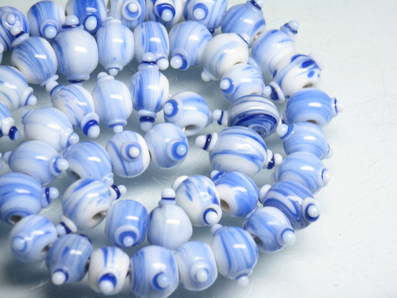 | TOKO-BEADS |AG082N-71 スタッドビーズ（連） 9.5~10mmとんぼ玉,ビーズ,トンボ玉,アジア,インド,エスニック,手作り,パーツ,アクセサリー