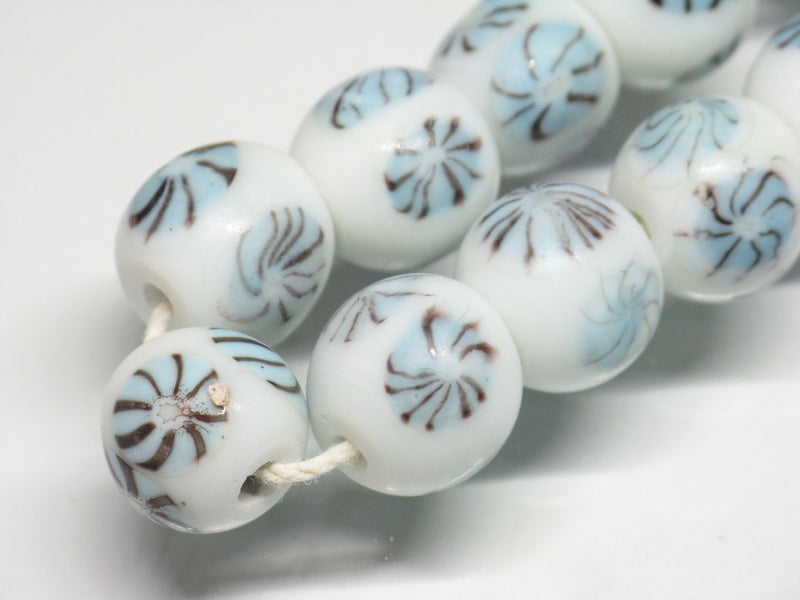 TOKO-BEADS AG501-07N Glass bead (Strand) 13~14mm AG501-07N とんぼ玉（連） 13~14mm Asian bead & African bead  Handmade,Lampeork,bead,asia,india,ethnic,parts,accessory,beads とんぼ玉,ビーズ,トンボ玉,アジア,インド,エスニック,手作り,パーツ,アクセサリー
