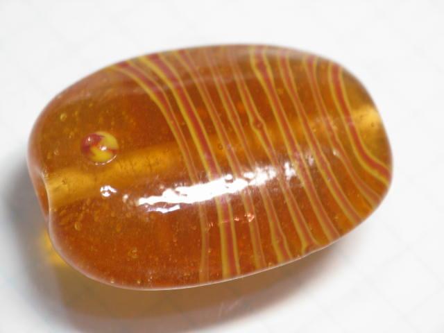 TOKO-BEADS AG800-20 Glass bead (Fish) 23mm AG800-20 オーバルビーズ（魚） 23mm Asian bead & African bead  Handmade,Lampeork,bead,asia,india,ethnic,parts,accessory,beads とんぼ玉,ビーズ,トンボ玉,アジア,インド,エスニック,手作り,パーツ,アクセサリー