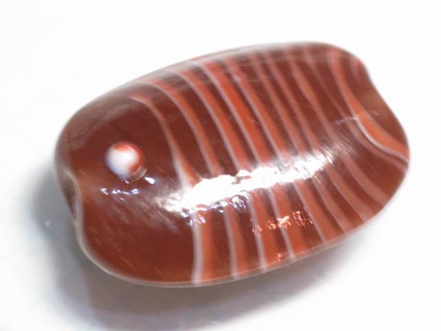 TOKO-BEADS AG800-22 Glass bead (Fish) 22mm AG800-22 オーバルビーズ（魚） 22mm Asian bead & African bead  Handmade,Lampeork,bead,asia,india,ethnic,parts,accessory,beads とんぼ玉,ビーズ,トンボ玉,アジア,インド,エスニック,手作り,パーツ,アクセサリー