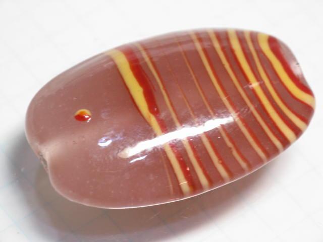TOKO-BEADS AG800-28 Glass bead (Fish) 23mm AG800-28 オーバルビーズ（魚） 23mm Asian bead & African bead  Handmade,Lampeork,bead,asia,india,ethnic,parts,accessory,beads とんぼ玉,ビーズ,トンボ玉,アジア,インド,エスニック,手作り,パーツ,アクセサリー