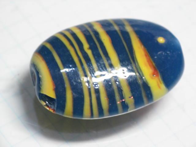 TOKO-BEADS AG800-33 Glass bead (Fish) 22mm AG800-33 オーバルビーズ（魚） 22mm Asian bead & African bead  Handmade,Lampeork,bead,asia,india,ethnic,parts,accessory,beads とんぼ玉,ビーズ,トンボ玉,アジア,インド,エスニック,手作り,パーツ,アクセサリー