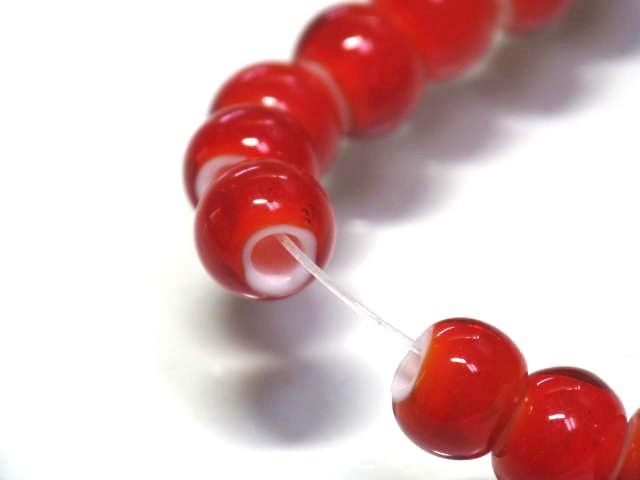 TOKO-BEADS AG853N-06 White Heart bead (strand) 8.5mm AG853N-06 ホワイトハートビーズ（連） 8.5mm Asian bead & African bead  Handmade,Lampeork,bead,asia,india,ethnic,parts,accessory,beads とんぼ玉,ビーズ,トンボ玉,アジア,インド,エスニック,手作り,パーツ,アクセサリー