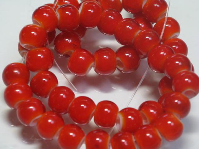 | TOKO-BEADS |AG853N-06 ホワイトハートビーズ（連） 8.5mmとんぼ玉,ビーズ,トンボ玉,アジア,インド,エスニック,手作り,パーツ,アクセサリー