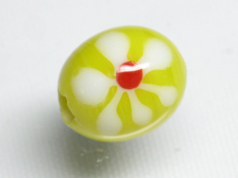TOKO-BEADS AG903-32 Glass bead 12mm AG903-32 フラワービーズ 12mm Asian bead & African bead  Handmade,Lampeork,bead,asia,india,ethnic,parts,accessory,beads とんぼ玉,ビーズ,トンボ玉,アジア,インド,エスニック,手作り,パーツ,アクセサリー