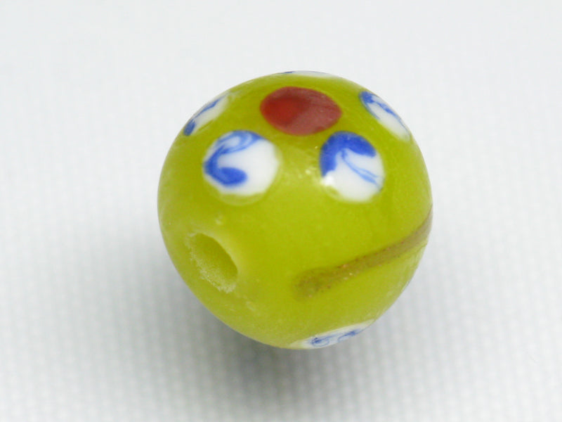 TOKO-BEADS AG904-39 Glass bead 11mm AG904-39 フラワービーズ 11mm Asian bead & African bead  Handmade,Lampeork,bead,asia,india,ethnic,parts,accessory,beads とんぼ玉,ビーズ,トンボ玉,アジア,インド,エスニック,手作り,パーツ,アクセサリー