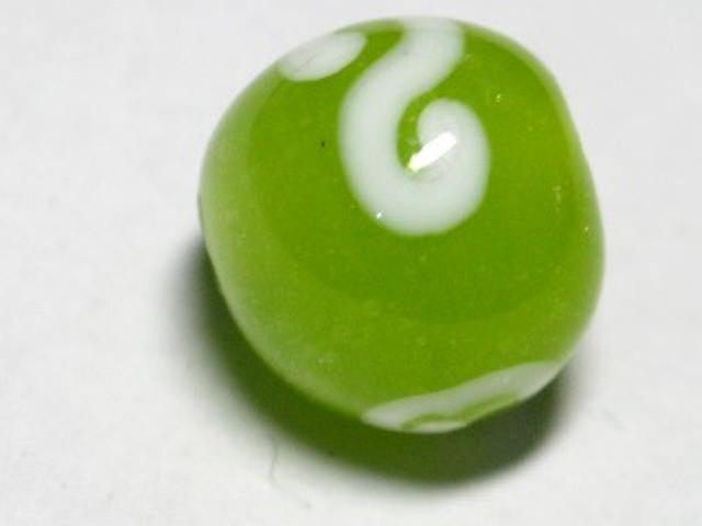 TOKO-BEADS AG904-55 Glass bead 11mm AG904-55 リボン模様のとんぼ玉 11mm Asian bead & African bead  Handmade,Lampeork,bead,asia,india,ethnic,parts,accessory,beads とんぼ玉,ビーズ,トンボ玉,アジア,インド,エスニック,手作り,パーツ,アクセサリー