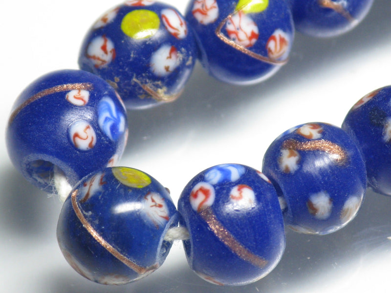 TOKO-BEADS AG918-01N Glass bead (strand) 9~10mm AG918-01N とんぼ玉（連） 9~10mm Asian bead & African bead  Handmade,Lampeork,bead,asia,india,ethnic,parts,accessory,beads とんぼ玉,ビーズ,トンボ玉,アジア,インド,エスニック,手作り,パーツ,アクセサリー