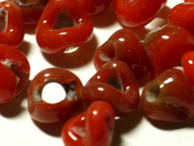 | TOKO-BEADS |AG921S-61 スモールウェイブビーズ 6~7mmとんぼ玉,ビーズ,トンボ玉,アジア,インド,エスニック,手作り,パーツ,アクセサリー