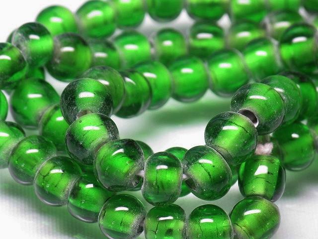 | TOKO-BEADS |AG927N-34 ガラスビーズ（連） 8~8.5mmとんぼ玉,ビーズ,トンボ玉,アジア,インド,エスニック,手作り,パーツ,アクセサリー