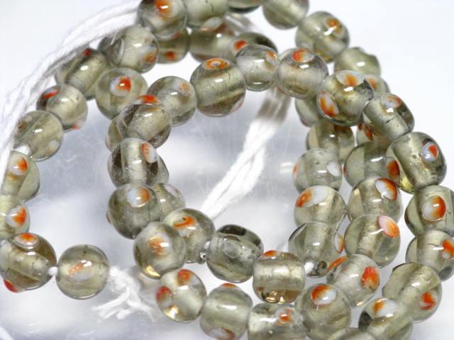 TOKO-BEADS AG927N-64 Glass bead (strand) 7.5~8.5mm AG927N-64 とんぼ玉（連） 7.5~8.5mm Asian bead & African bead  Handmade,Lampeork,bead,asia,india,ethnic,parts,accessory,beads とんぼ玉,ビーズ,トンボ玉,アジア,インド,エスニック,手作り,パーツ,アクセサリー