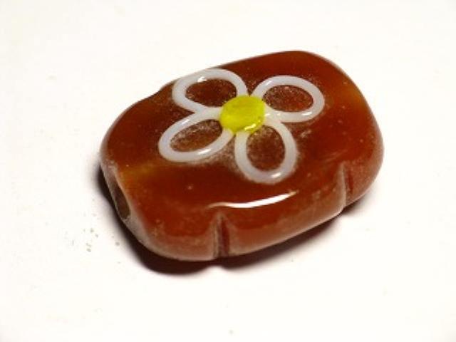 TOKO-BEADS AG928-83 Glass bead 18mm AG928-83 フラワービーズ 18mm Asian bead & African bead  Handmade,Lampeork,bead,asia,india,ethnic,parts,accessory,beads とんぼ玉,ビーズ,トンボ玉,アジア,インド,エスニック,手作り,パーツ,アクセサリー