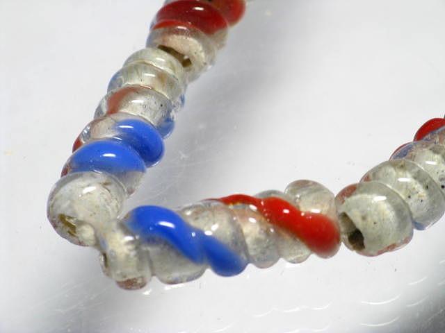 TOKO-BEADS AG935N-16 Glass bead (strand) 6.5mm AG935N-16 トゥイストビーズ（連） 6.5mm Asian bead & African bead  Handmade,Lampeork,bead,asia,india,ethnic,parts,accessory,beads とんぼ玉,ビーズ,トンボ玉,アジア,インド,エスニック,手作り,パーツ,アクセサリー