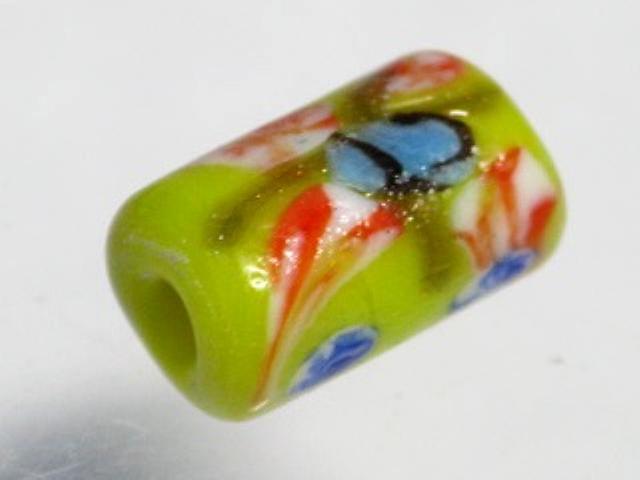 TOKO-BEADS AG935S-65 Glass bead 8~8.5mm AG935S-65 フラワーチューブ 8~8.5mm Asian bead & African bead  Handmade,Lampeork,bead,asia,india,ethnic,parts,accessory,beads とんぼ玉,ビーズ,トンボ玉,アジア,インド,エスニック,手作り,パーツ,アクセサリー
