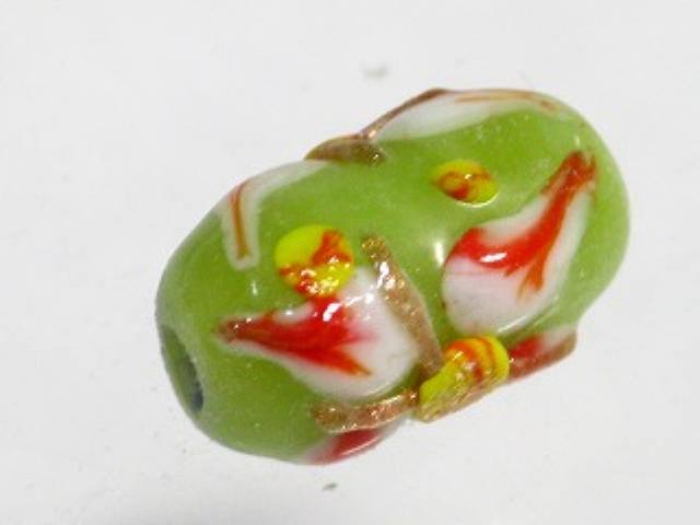 TOKO-BEADS AG935S-67 Glass bead 8~8.5mm AG935S-67 フラワーチューブ 8~8.5mm Asian bead & African bead  Handmade,Lampeork,bead,asia,india,ethnic,parts,accessory,beads とんぼ玉,ビーズ,トンボ玉,アジア,インド,エスニック,手作り,パーツ,アクセサリー