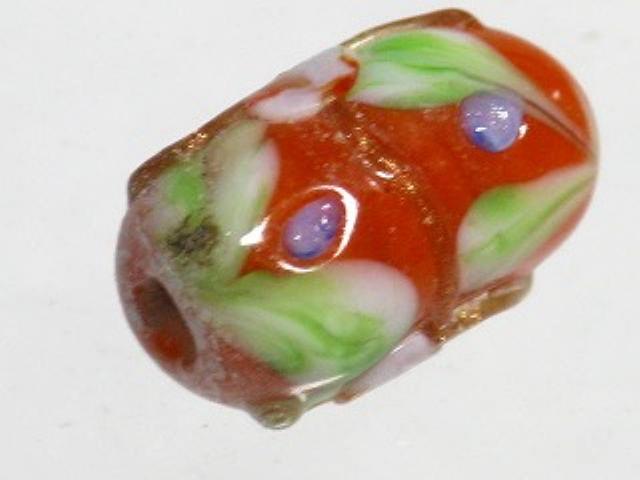 TOKO-BEADS AG935S-71 Glass bead 8~8.5mm AG935S-71 フラワーチューブ 8~8.5mm Asian bead & African bead  Handmade,Lampeork,bead,asia,india,ethnic,parts,accessory,beads とんぼ玉,ビーズ,トンボ玉,アジア,インド,エスニック,手作り,パーツ,アクセサリー