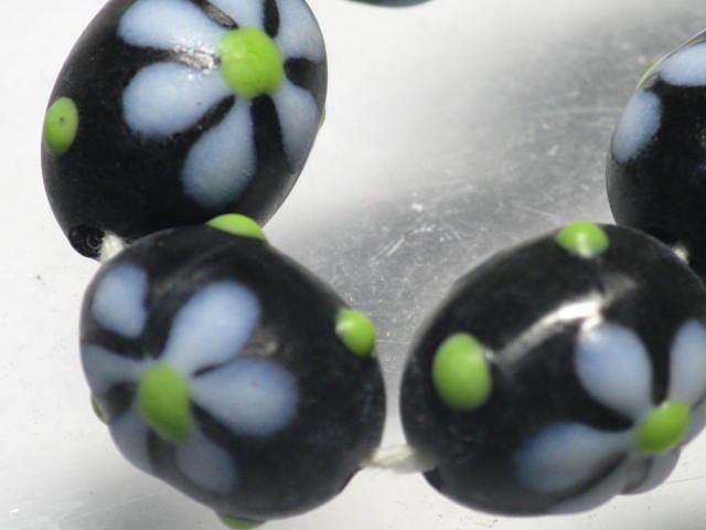 TOKO-BEADS AG936N-23 Glass bead (strand) 11~12mm AG936N-23 フラワービーズ（連） 11~12mm Asian bead & African bead  Handmade,Lampeork,bead,asia,india,ethnic,parts,accessory,beads とんぼ玉,ビーズ,トンボ玉,アジア,インド,エスニック,手作り,パーツ,アクセサリー