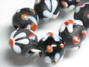 TOKO-BEADS AG936-31N Glass bead (strand) 11~13mm AG936-31N フラワービーズ（連） 11~13mm Asian bead & African bead  Handmade,Lampeork,bead,asia,india,ethnic,parts,accessory,beads とんぼ玉,ビーズ,トンボ玉,アジア,インド,エスニック,手作り,パーツ,アクセサリー
