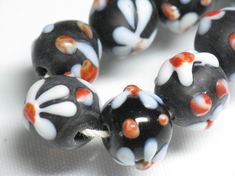 TOKO-BEADS AG936N-31 Glass bead (strand) 11~13mm AG936N-31 フラワービーズ（連） 11~13mm Asian bead & African bead  Handmade,Lampeork,bead,asia,india,ethnic,parts,accessory,beads とんぼ玉,ビーズ,トンボ玉,アジア,インド,エスニック,手作り,パーツ,アクセサリー