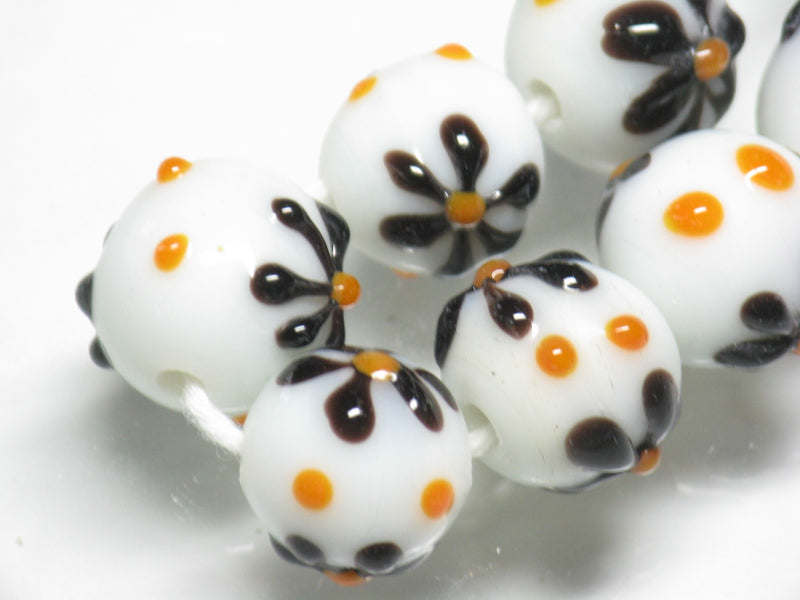 TOKO-BEADS AG936N-32 Glass bead (strand) 12.5~13mm AG936N-32 フラワービーズ（連） 12.5~13mm Asian bead & African bead  Handmade,Lampeork,bead,asia,india,ethnic,parts,accessory,beads とんぼ玉,ビーズ,トンボ玉,アジア,インド,エスニック,手作り,パーツ,アクセサリー