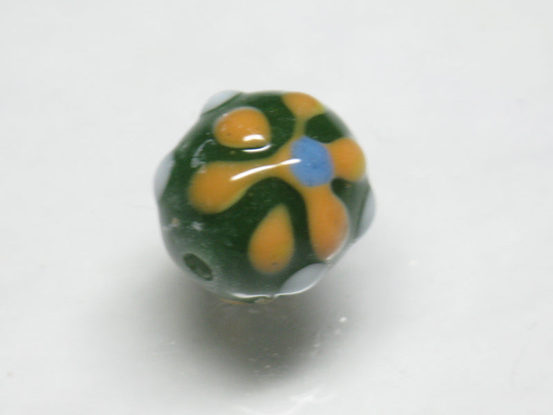 TOKO-BEADS AG936S-34 Glass bead 11~12.5mm AG936S-34 フラワービーズ 11~12.5mm Asian bead & African bead  Handmade,Lampeork,bead,asia,india,ethnic,parts,accessory,beads とんぼ玉,ビーズ,トンボ玉,アジア,インド,エスニック,手作り,パーツ,アクセサリー