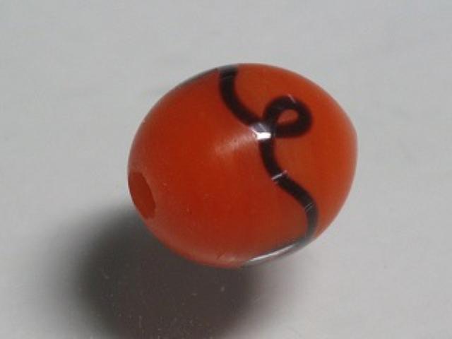 TOKO-BEADS AG942S-12 Glass bead 9mm AG942S-12 リボン模様のとんぼ玉 9mm Asian bead & African bead  Handmade,Lampeork,bead,asia,india,ethnic,parts,accessory,beads とんぼ玉,ビーズ,トンボ玉,アジア,インド,エスニック,手作り,パーツ,アクセサリー