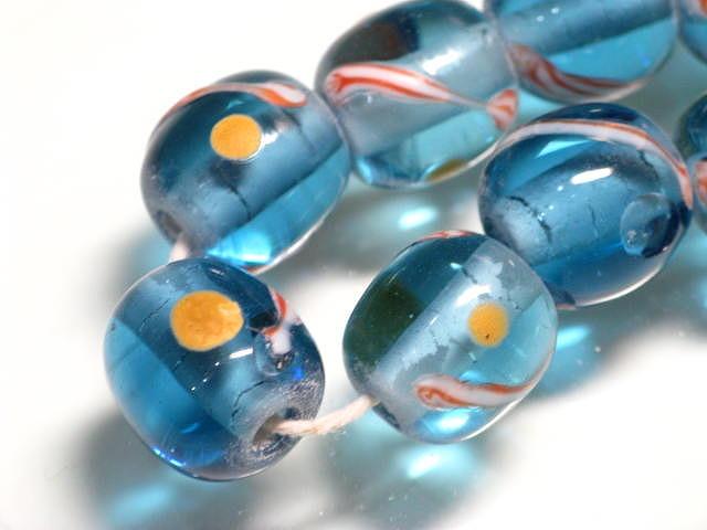 TOKO-BEADS AG943N-02 Glass bead (strand) 12mm AG943N-02 とんぼ玉（連） 12mm Asian bead & African bead  Handmade,Lampeork,bead,asia,india,ethnic,parts,accessory,beads とんぼ玉,ビーズ,トンボ玉,アジア,インド,エスニック,手作り,パーツ,アクセサリー