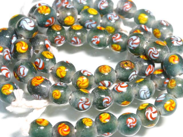 | TOKO-BEADS |AG943N-19 とんぼ玉（連） 9.5mmとんぼ玉,ビーズ,トンボ玉,アジア,インド,エスニック,手作り,パーツ,アクセサリー