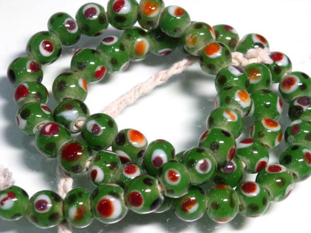 TOKO-BEADS AG943N-68 Glass bead (strand) 9.5mm AG943N-68 とんぼ玉（連） 9.5mm Asian bead & African bead  Handmade,Lampeork,bead,asia,india,ethnic,parts,accessory,beads とんぼ玉,ビーズ,トンボ玉,アジア,インド,エスニック,手作り,パーツ,アクセサリー