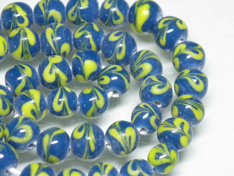 TOKO-BEADS AG944-64N Glass bead (strand) 9~10mm AG944-64N とんぼ玉（連） 9~10mm Asian bead & African bead  Handmade,Lampeork,bead,asia,india,ethnic,parts,accessory,beads とんぼ玉,ビーズ,トンボ玉,アジア,インド,エスニック,手作り,パーツ,アクセサリー