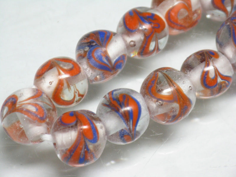 TOKO-BEADS AG944-65N Glass bead (strand) 9~10mm AG944-65N とんぼ玉（連） 9~10mm Asian bead & African bead  Handmade,Lampeork,bead,asia,india,ethnic,parts,accessory,beads とんぼ玉,ビーズ,トンボ玉,アジア,インド,エスニック,手作り,パーツ,アクセサリー