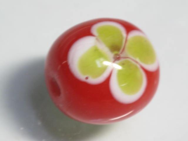 TOKO-BEADS AG945S-21 Glass bead 16~19mm AG945S-21 フラワービーズ（大） 16~19mm Asian bead & African bead  Handmade,Lampeork,bead,asia,india,ethnic,parts,accessory,beads とんぼ玉,ビーズ,トンボ玉,アジア,インド,エスニック,手作り,パーツ,アクセサリー