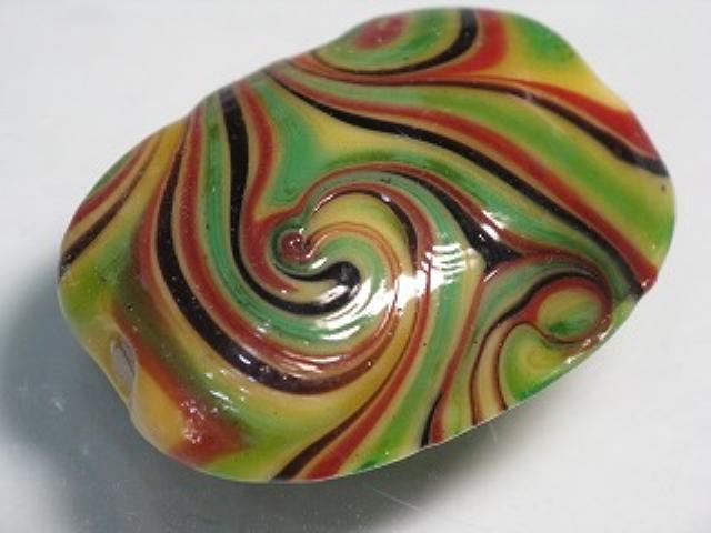 TOKO-BEADS AG946-13 Glass bead 24mm AG946-13 オーバルビーズ 24mm Asian bead & African bead  Handmade,Lampeork,bead,asia,india,ethnic,parts,accessory,beads とんぼ玉,ビーズ,トンボ玉,アジア,インド,エスニック,手作り,パーツ,アクセサリー