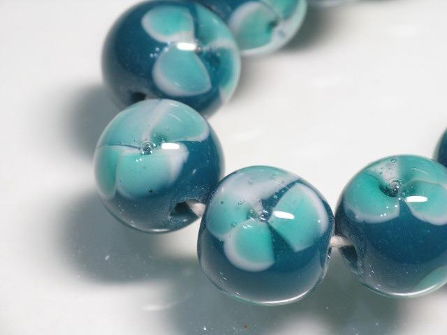 TOKO-BEADS AG946N-88 Glass bead (strand) 11mm AG946N-88 フラワービーズ（連） 11mm Asian bead & African bead  Handmade,Lampeork,bead,asia,india,ethnic,parts,accessory,beads とんぼ玉,ビーズ,トンボ玉,アジア,インド,エスニック,手作り,パーツ,アクセサリー